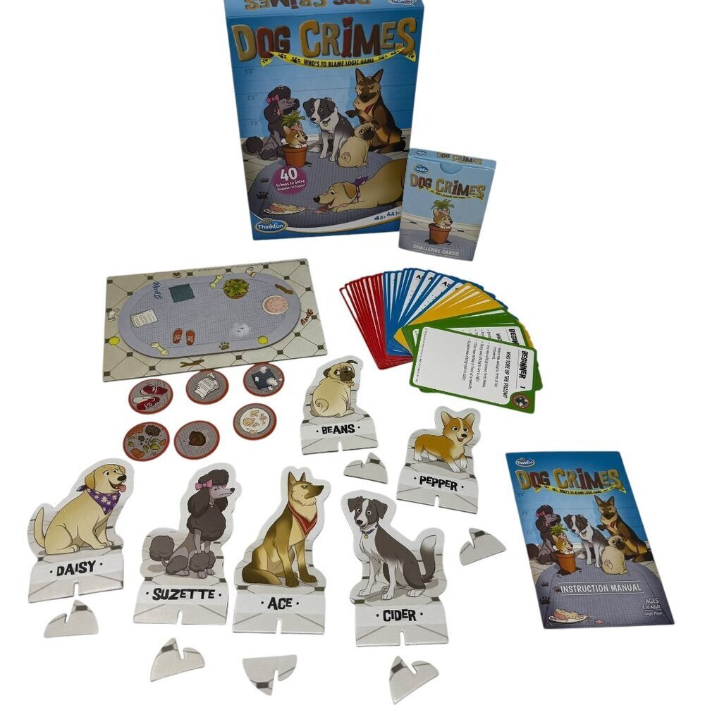 ThinkFun Dog Crimes Logic Game Critical Thinking Brain Challenge Cognitive skill